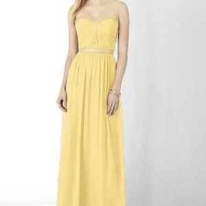 After Six 6730..Full length, Strapless Chiffon Dress...Buttercup..Size 6 (UK)